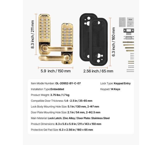 Mechaninė raktinė spyna be rakto6