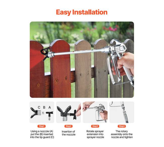 Purškimo pistoleto rinkinys be oro dažų 3600 PSI3