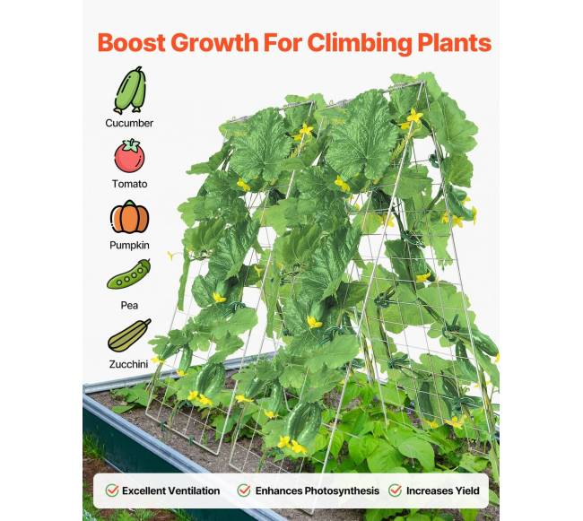 Sulankstomas agurkų treliažas sodo 90 x 140 cm3