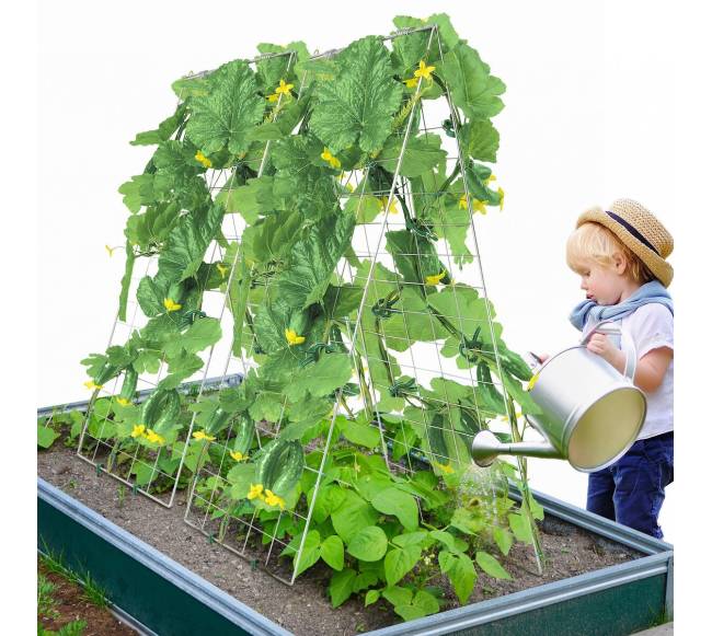 Sulankstomas agurkų treliažas sodo 90 x 140 cm7
