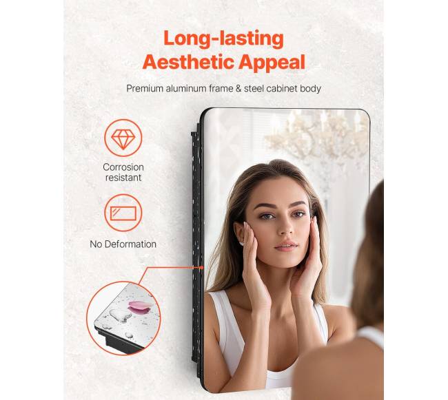 Veidrodinė vaistinėlė su reguliuojamomis lentynomis3