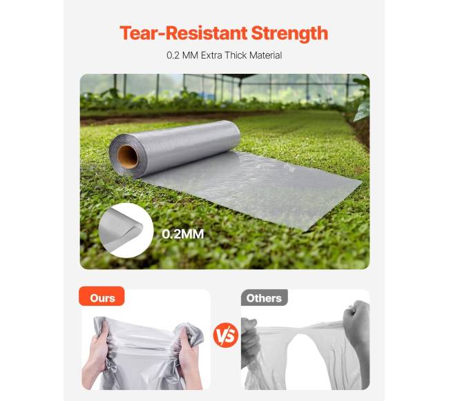 Storas polietileno plėvelės ritinys pilkas 2 x 50 m1