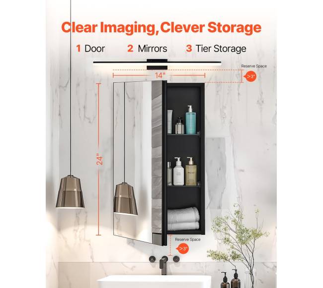 Veidrodis su reguliuojamomis lentynomis1