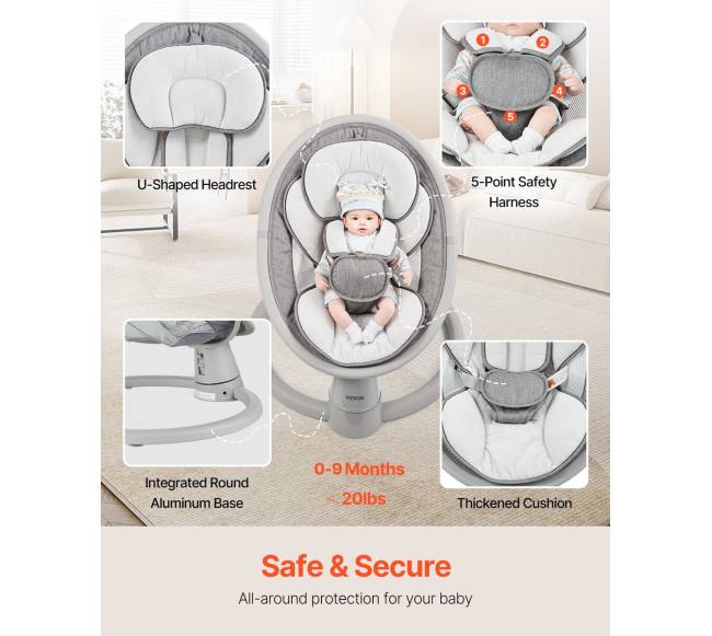 Kūdikio kėdutė su 5 greičiais5