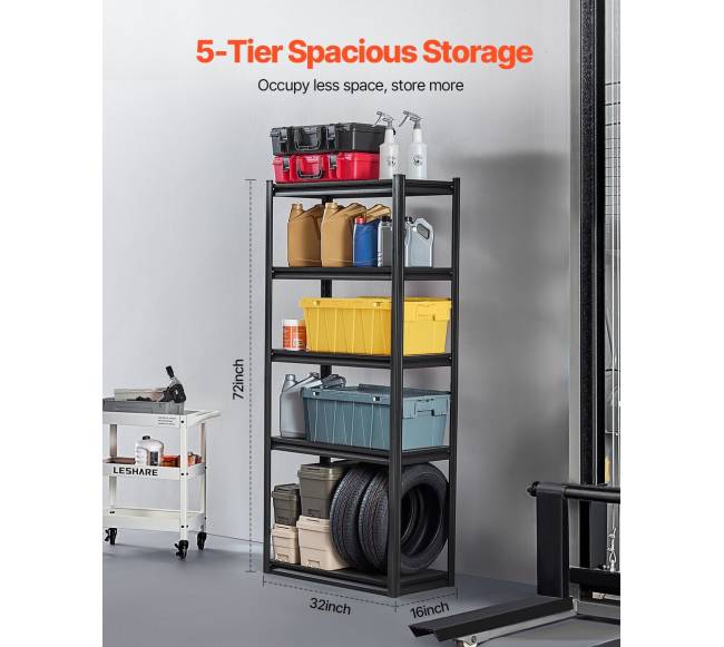 5 lentynų sandėliavimo stelažas garažui2