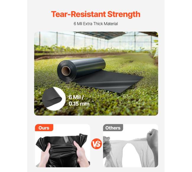 Juoda polietileno plėvelė 7,31 x 30,48 m1