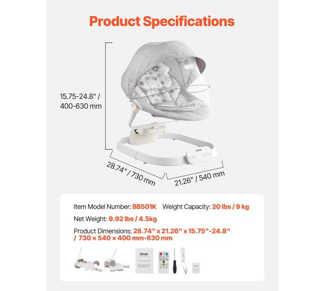 Kūdikio supynės su nuotolinio valdymo pultu6