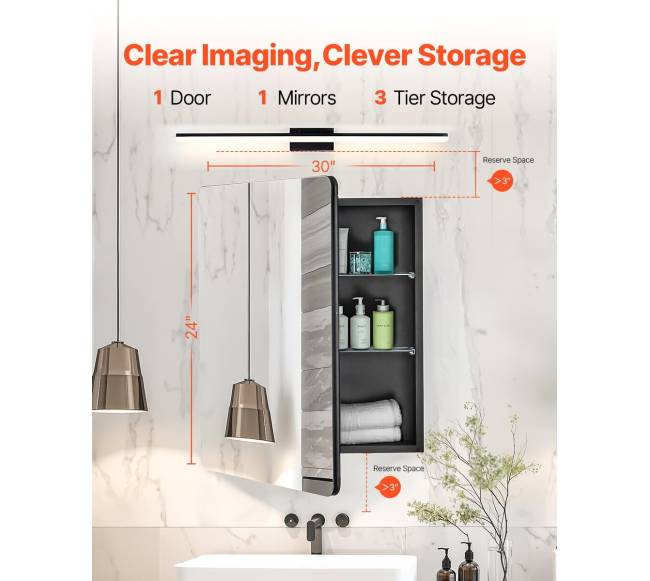 Veidrodinė vaistinėlė 61 cm x 76 cm1