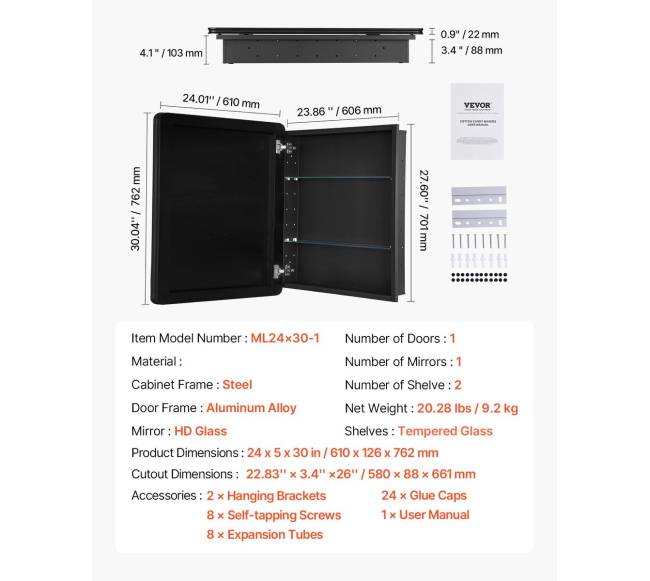 Veidrodinė vaistinėlė 61 cm x 76 cm6