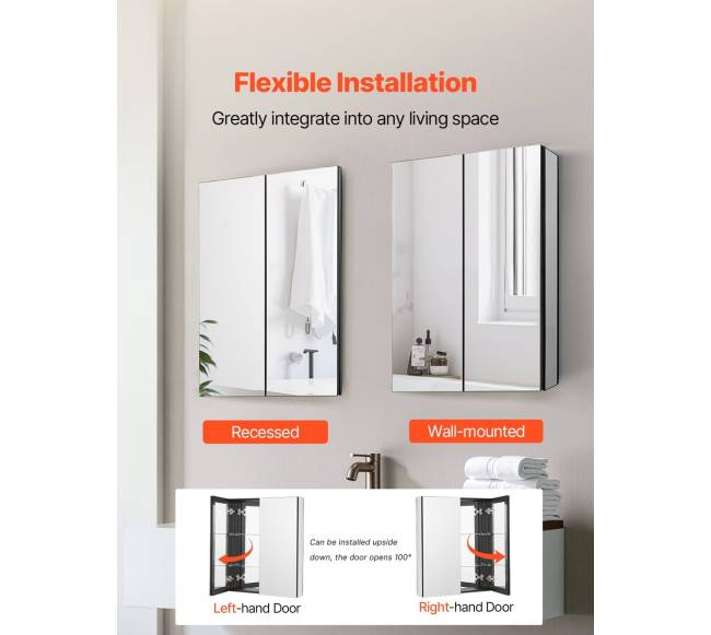 Vaistų spintelė su veidrodžiu ir lentynomis4