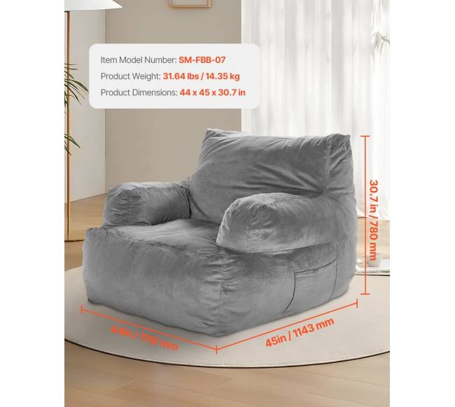 Sėdmaišis su porankiais suaugusiems, pilkas1