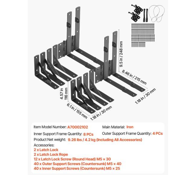 Vartų kampinis laikiklis, 2 komplektai6