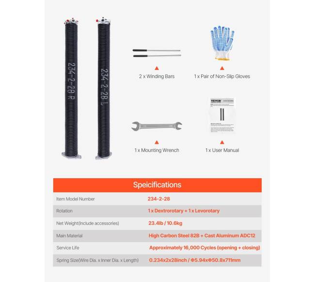 Garažo durų sukimo spyruoklės pora6