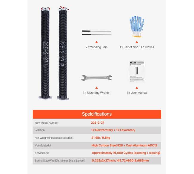 garažo vartų Torsioninės Spyruoklės su Vyniojimo Strypais6