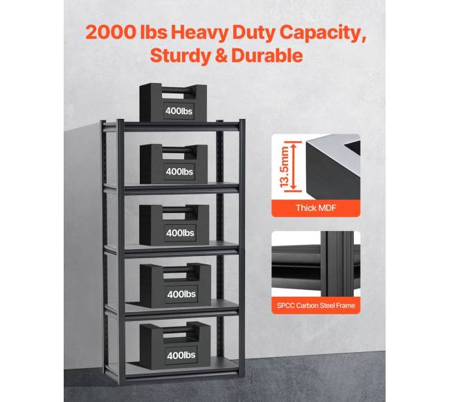 Penkių lygių sandėliavimo lentynos garažui1