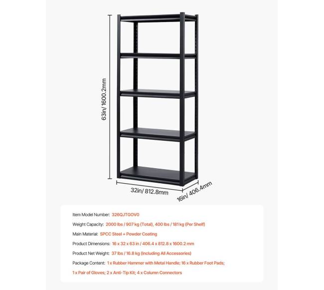 Penkių lygių sandėliavimo lentynos garažui6