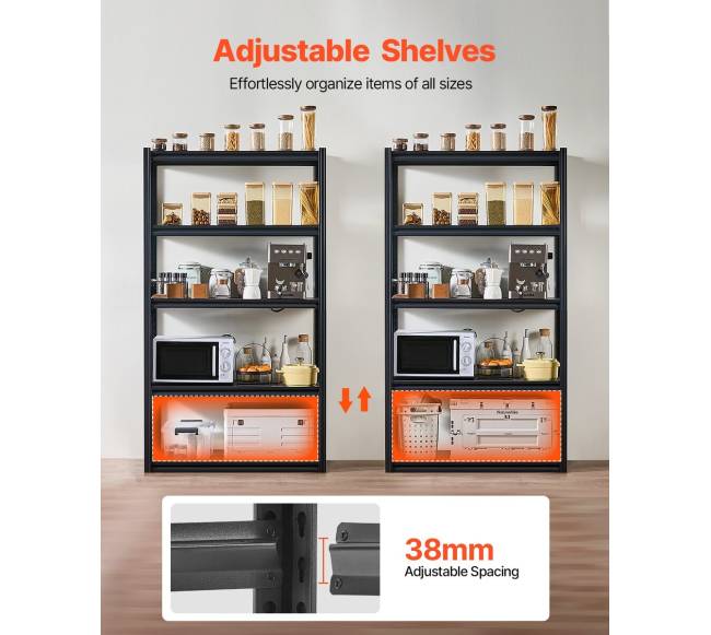 Sandėliavimo lentyna 5 pakopų, 457 x 1016 x 1828 mm3