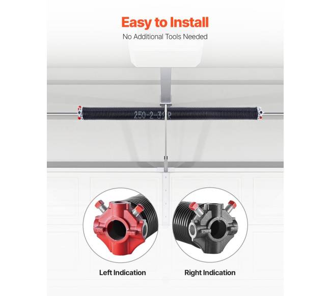 Garažo durų torsioninės spyruoklės 6.35 x 50.8 x 787 mm su prasukimo lazdomis4