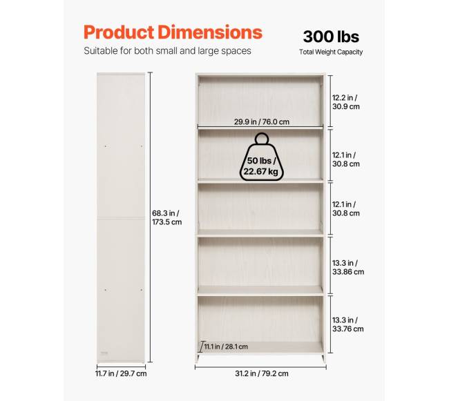 5 lentynų medinė knygų lentyna1