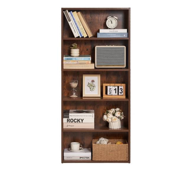 5 aukštų siaura medinė knygų spinta9