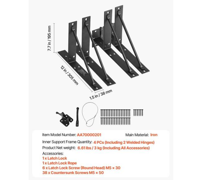 Vartų kampų tvirtinimo laikiklis komplektas6
