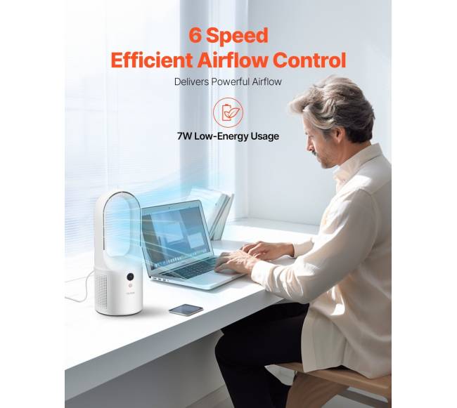 Nešiojamas beventilinis stalo ventiliatorius 33cm1