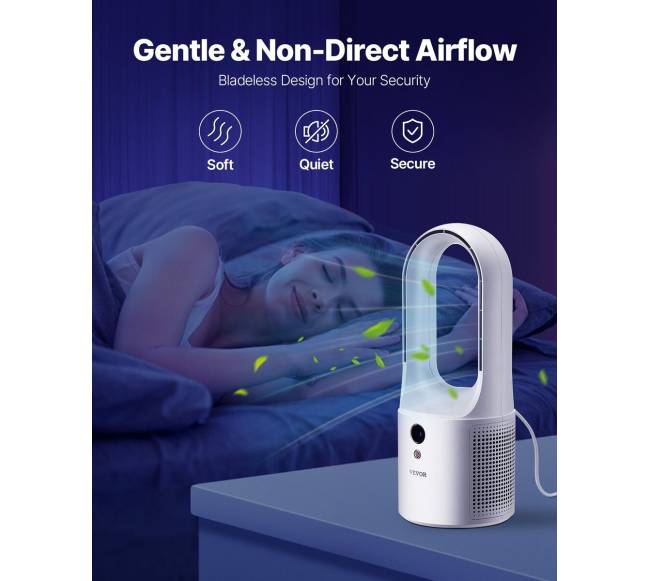 Nešiojamas beventilinis stalo ventiliatorius 33cm2