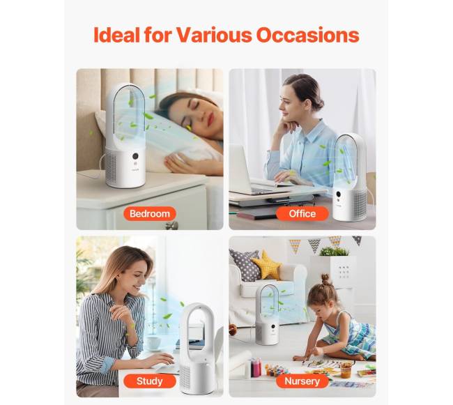 Nešiojamas beventilinis stalo ventiliatorius 33cm5