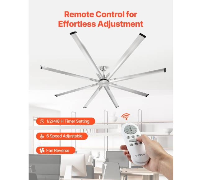 244 cm aliuminio lubų ventiliatorius su nuotoliniu valdymu4