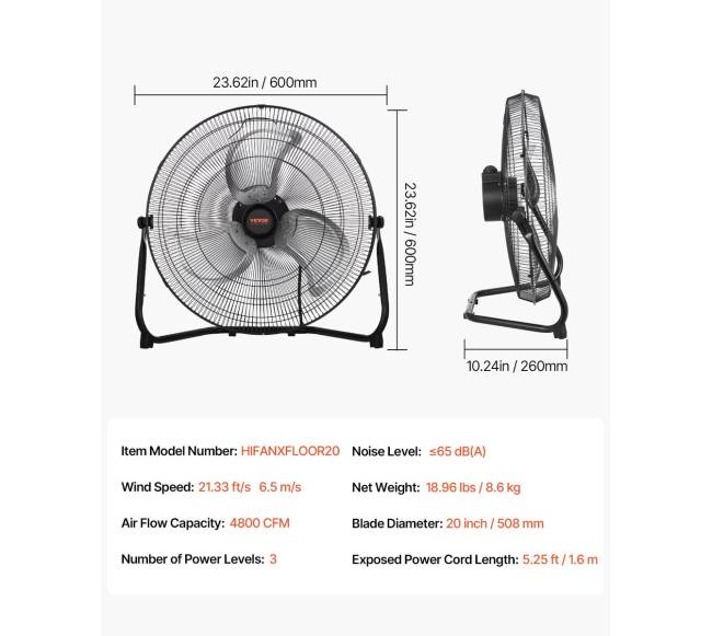 2 vnt. 50 cm pramoniniai grindų ventiliatoriai6
