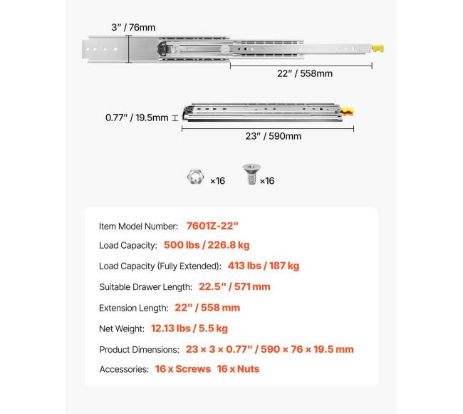 18-60 colių baldų stalčių bėgeliai6