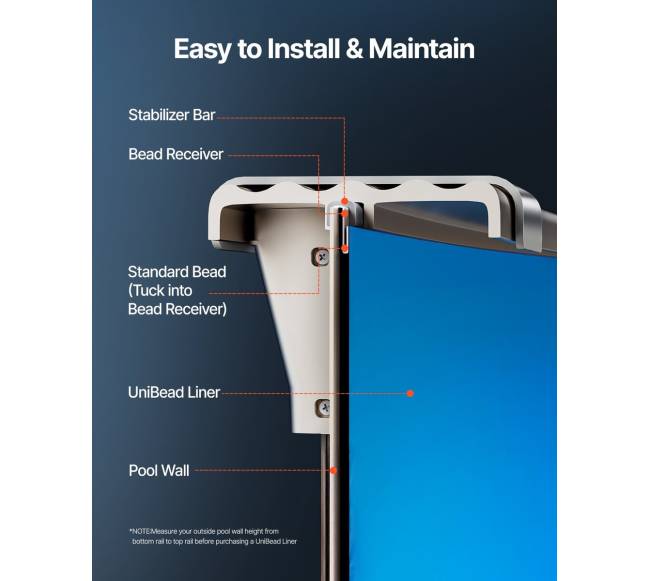 Apvalus baseino įdėklas 15 pėdų unibead3