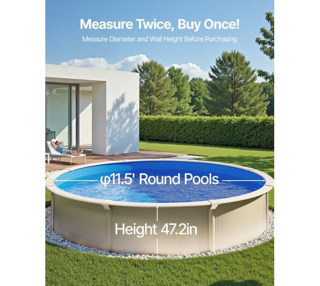 Apvalus baseino įdėklas 18 pėdų unibead 120 cm2