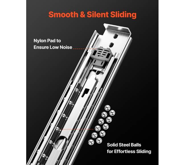 Minkšti uždarymo stalčių bėgeliai, 46-152 cm3