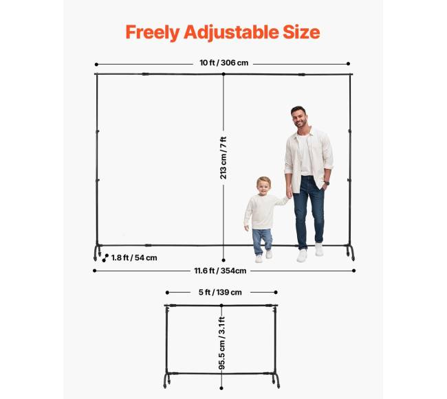 Fotosienelės stovas 213 x 300 cm su ratukais2