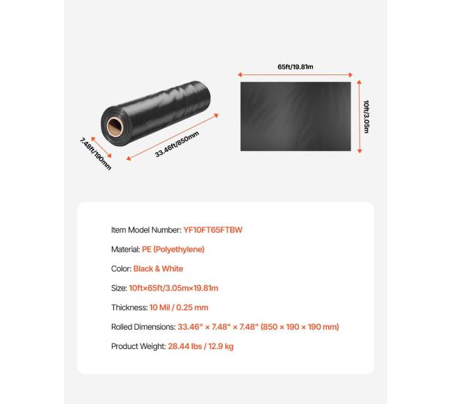 Plastiko plėvelės rulonas 10x65 pėdų6