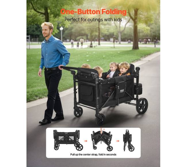 Vežimėlis keturiems vaikams sulankstomas1