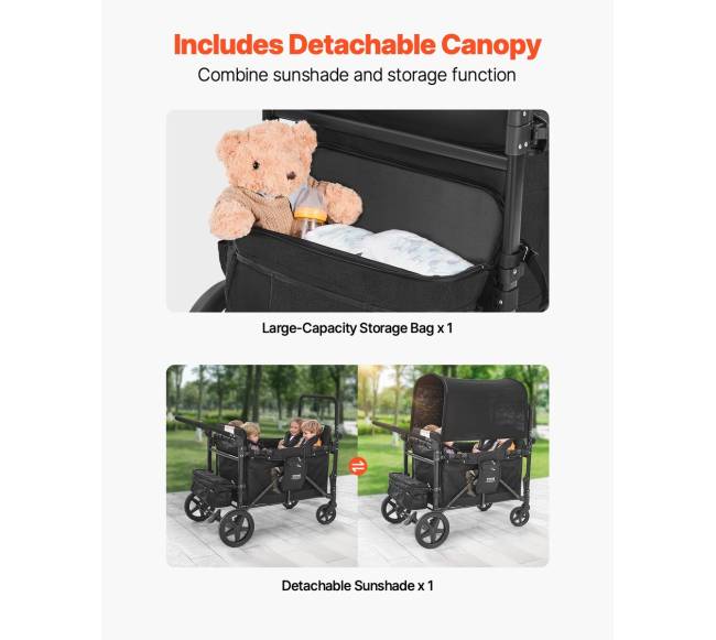 Vežimėlis keturiems vaikams sulankstomas4