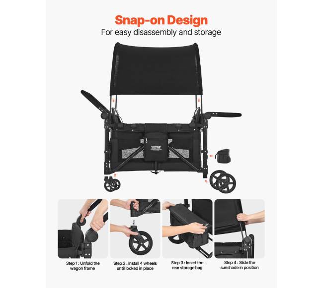 Vežimėlis keturiems vaikams sulankstomas5