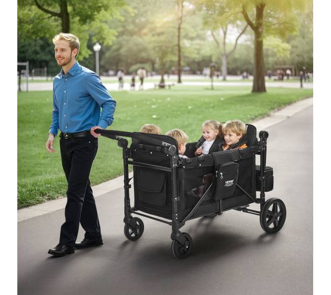 Vežimėlis keturiems vaikams sulankstomas7