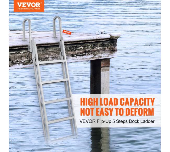 Aliuminės kopėčios prieplaukai, 5 pakopos1