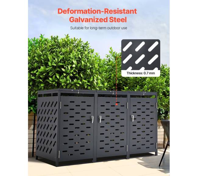 Šiukšliadėžių laikymo dėžė su grandinės dangčiu3