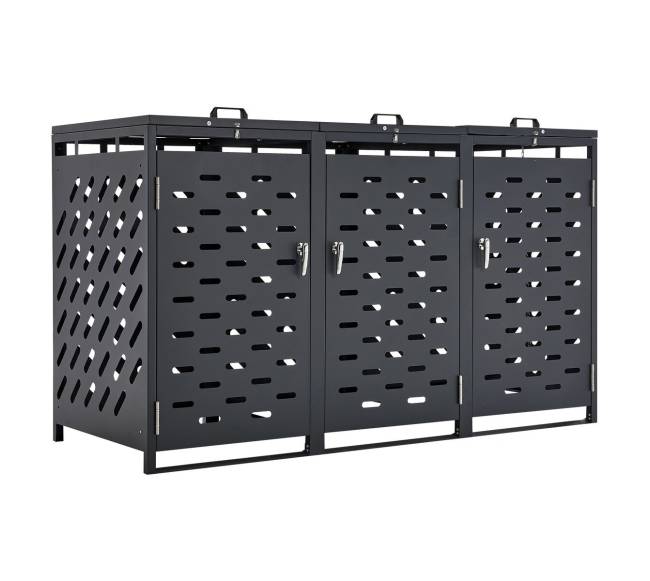 Šiukšliadėžių laikymo dėžė su grandinės dangčiu10