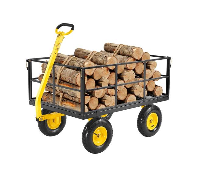 Plieninis sodo vežimėlis su 635 kg talpa0