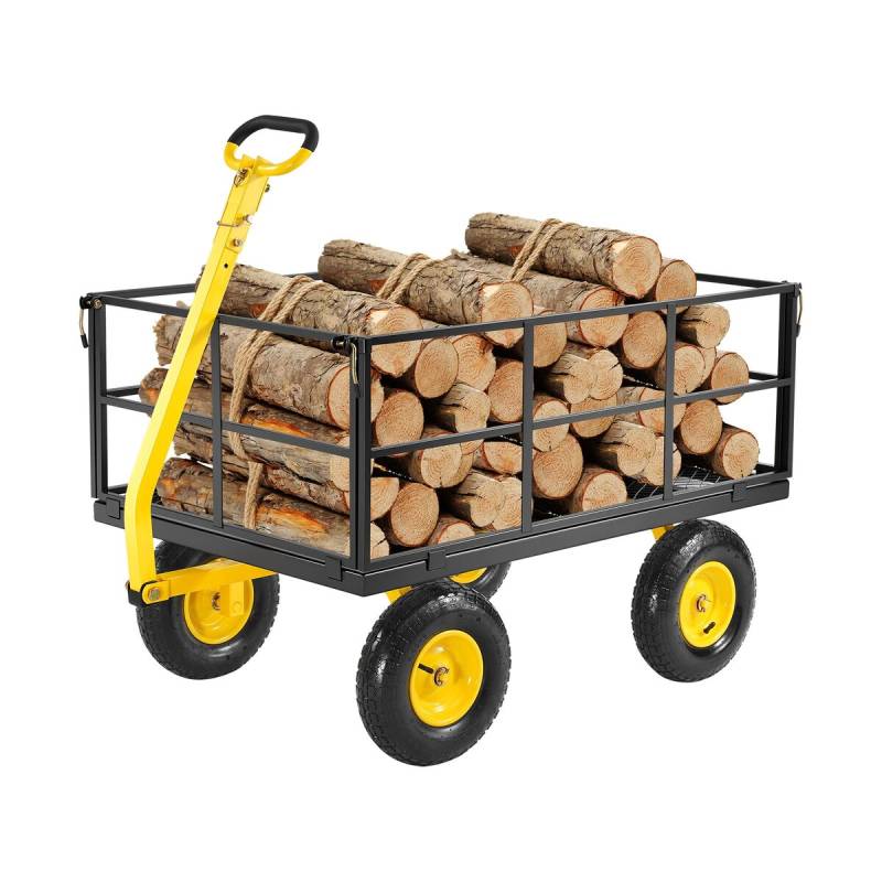 Plieninis sodo vežimėlis su 635 kg talpa0