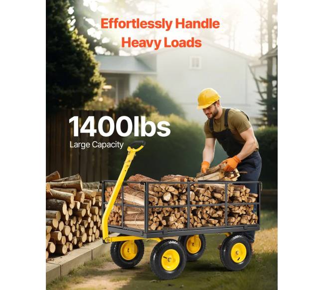 Plieninis sodo vežimėlis su 635 kg talpa1