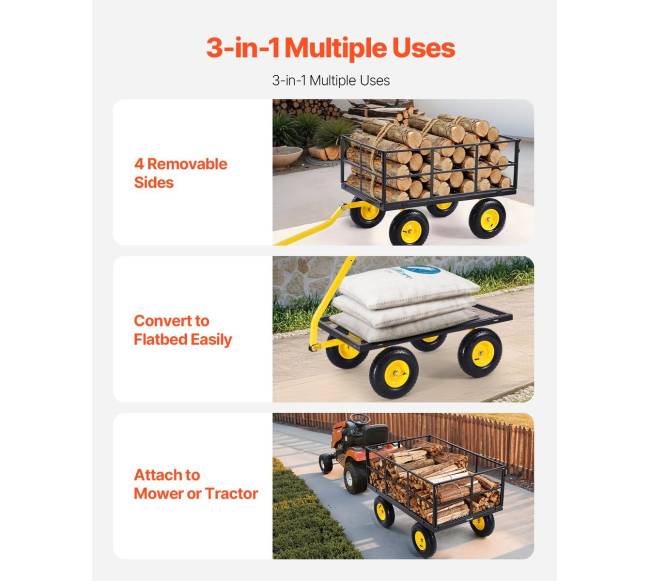 Plieninis sodo vežimėlis su 635 kg talpa2