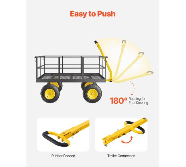 Plieninis sodo vežimėlis su 635 kg talpa5