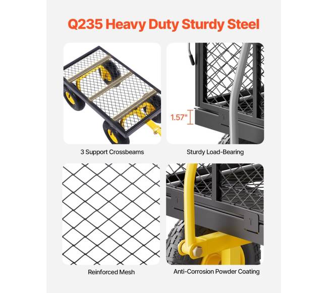 Plieninė sodo vėžimėlis vežimėlis 226 kg talpos3