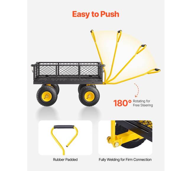 Plieninė sodo vėžimėlis vežimėlis 226 kg talpos5